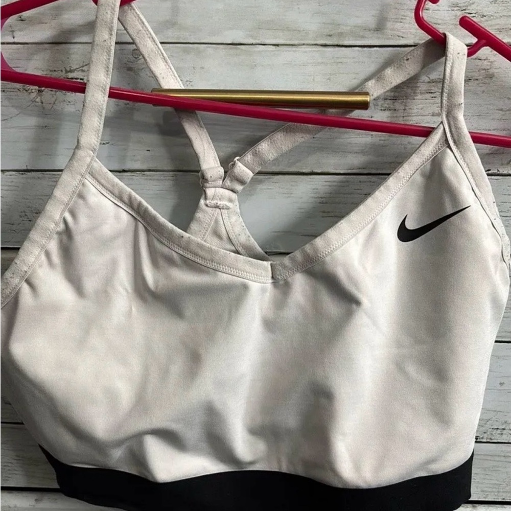 Nike Women's White and Black Sports Bra